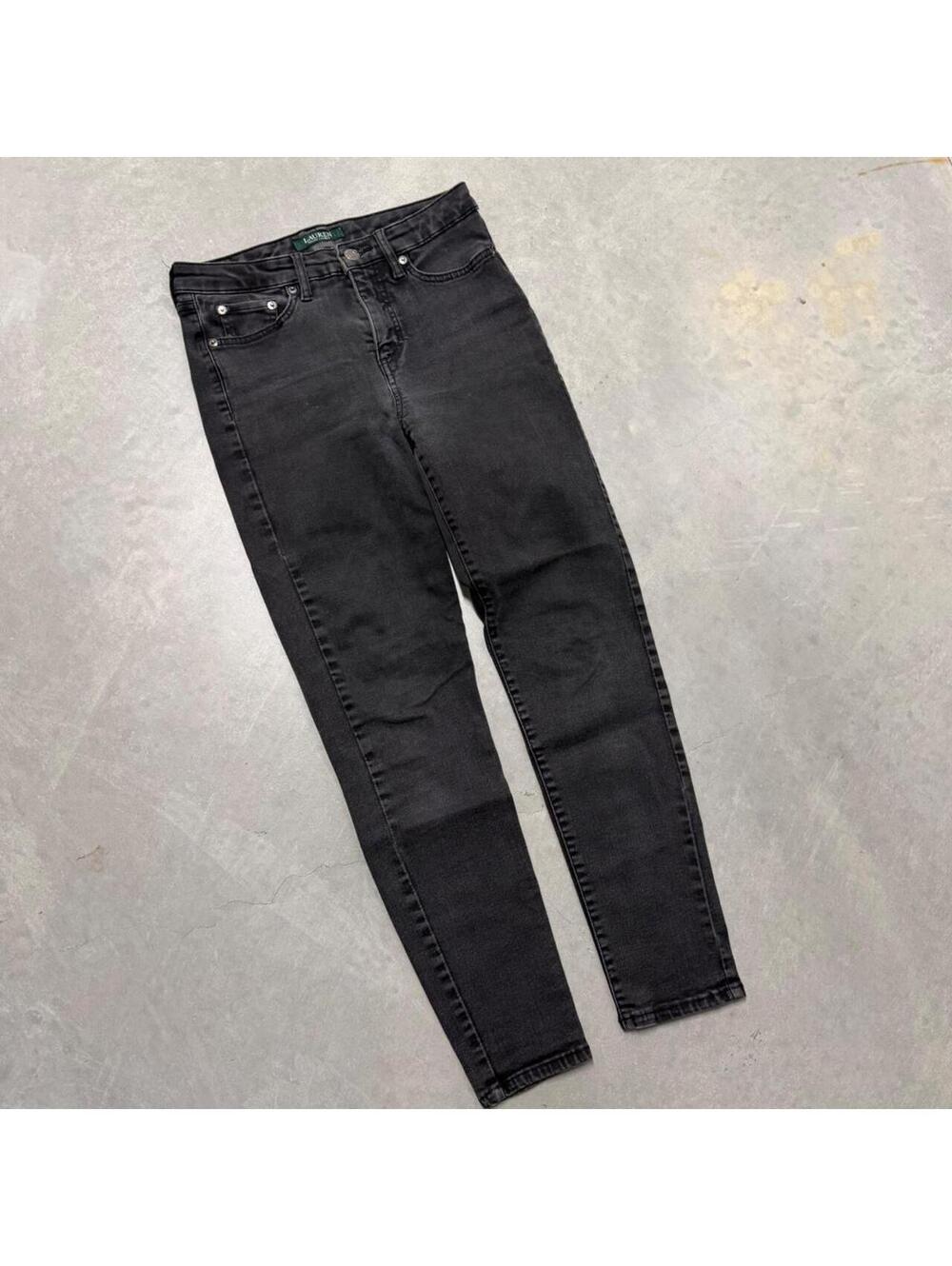 2000s Lauren Ralph Lauren Women's Black Skinny Jeans Size 2 Mid Rise Denim Pants